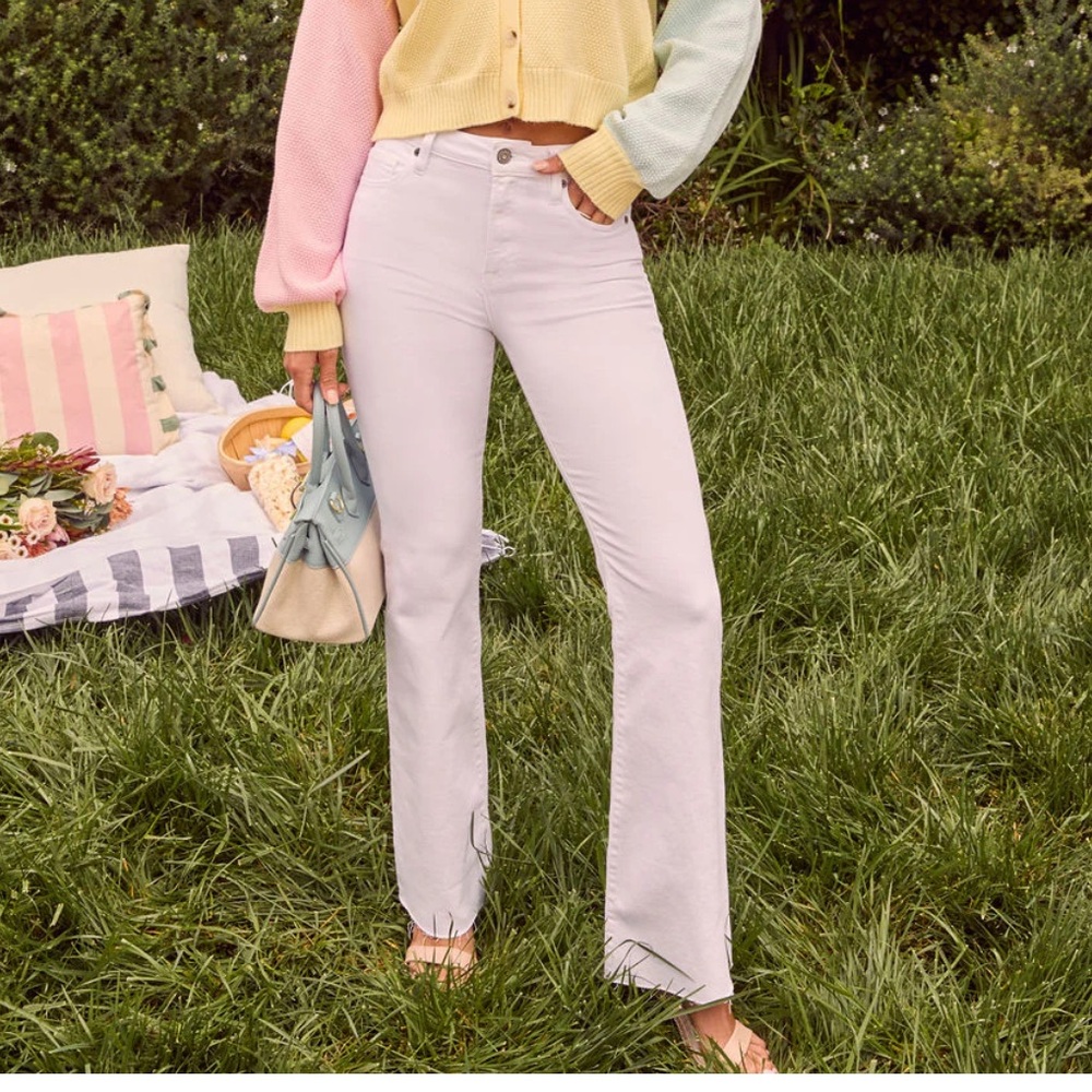 White Flare Wide Leg Jeans High-Rise